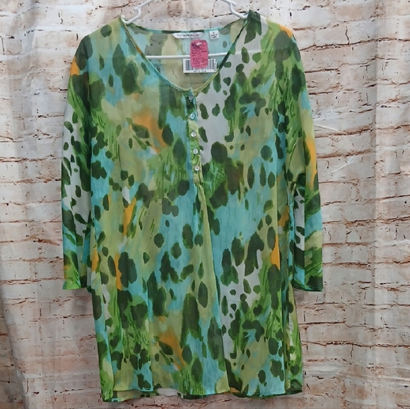 Isaac Mizrahi Multicolor Abstract Blouse - Picture 3 of 9
